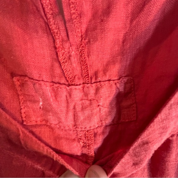 LINEN Sz XL (estimated) Sleeveless A-line Dress with Asymmetrical Boxy Hemline - Picture 6 of 9